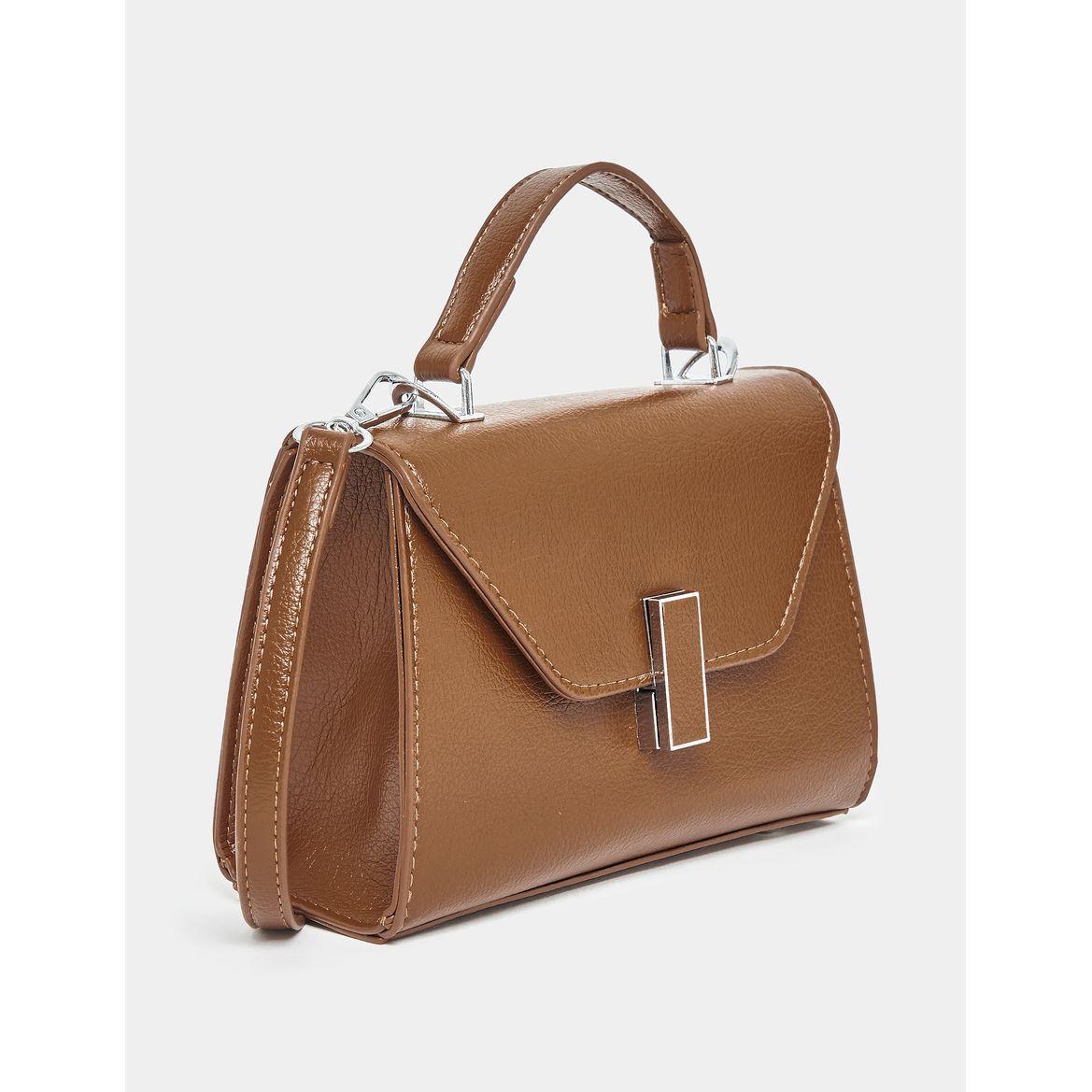Styli Solid Flap Handbag with Turn Lock-women-bagsandwallets-handbags-image-1