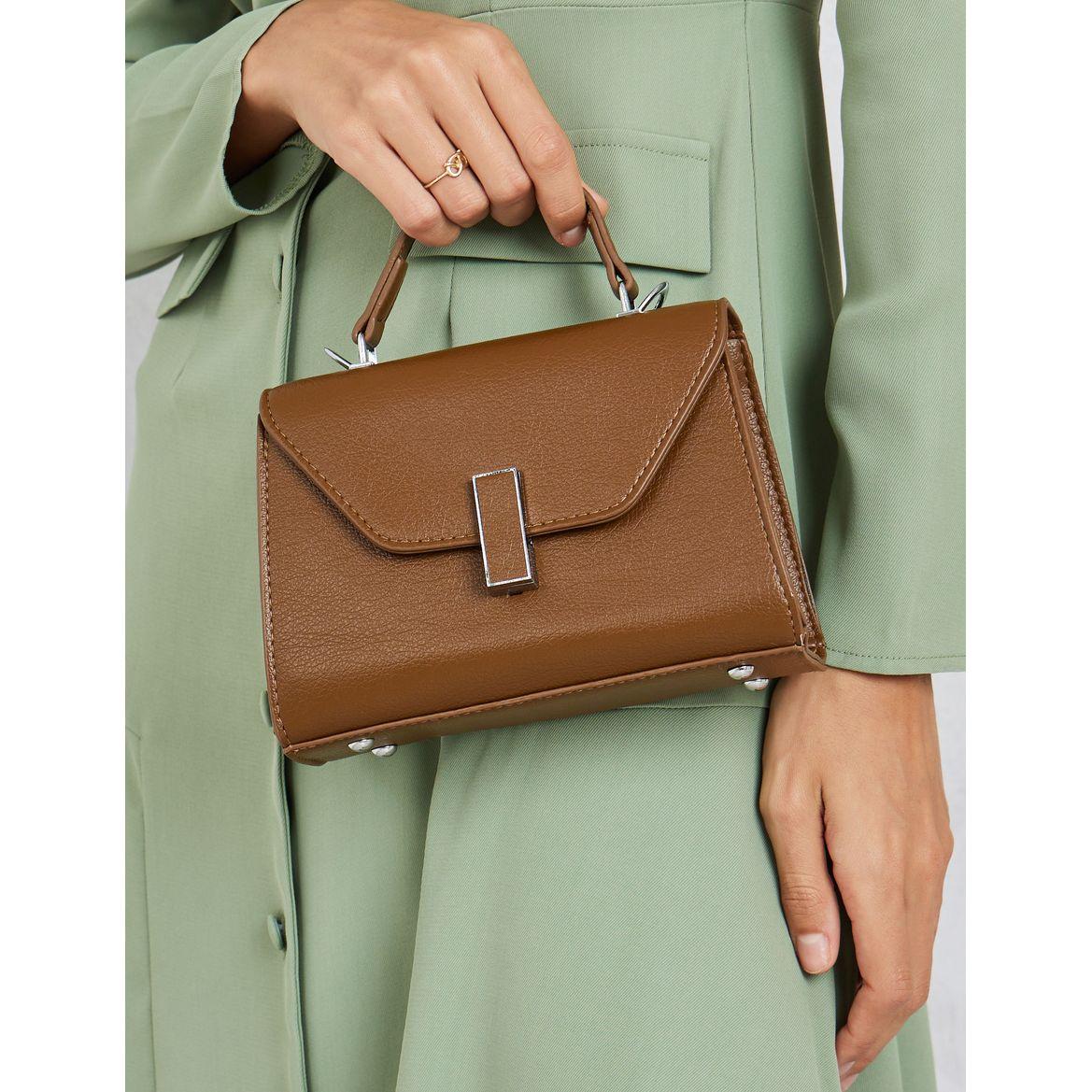 Styli Solid Flap Handbag with Turn Lock-women-bagsandwallets-handbags-image-4
