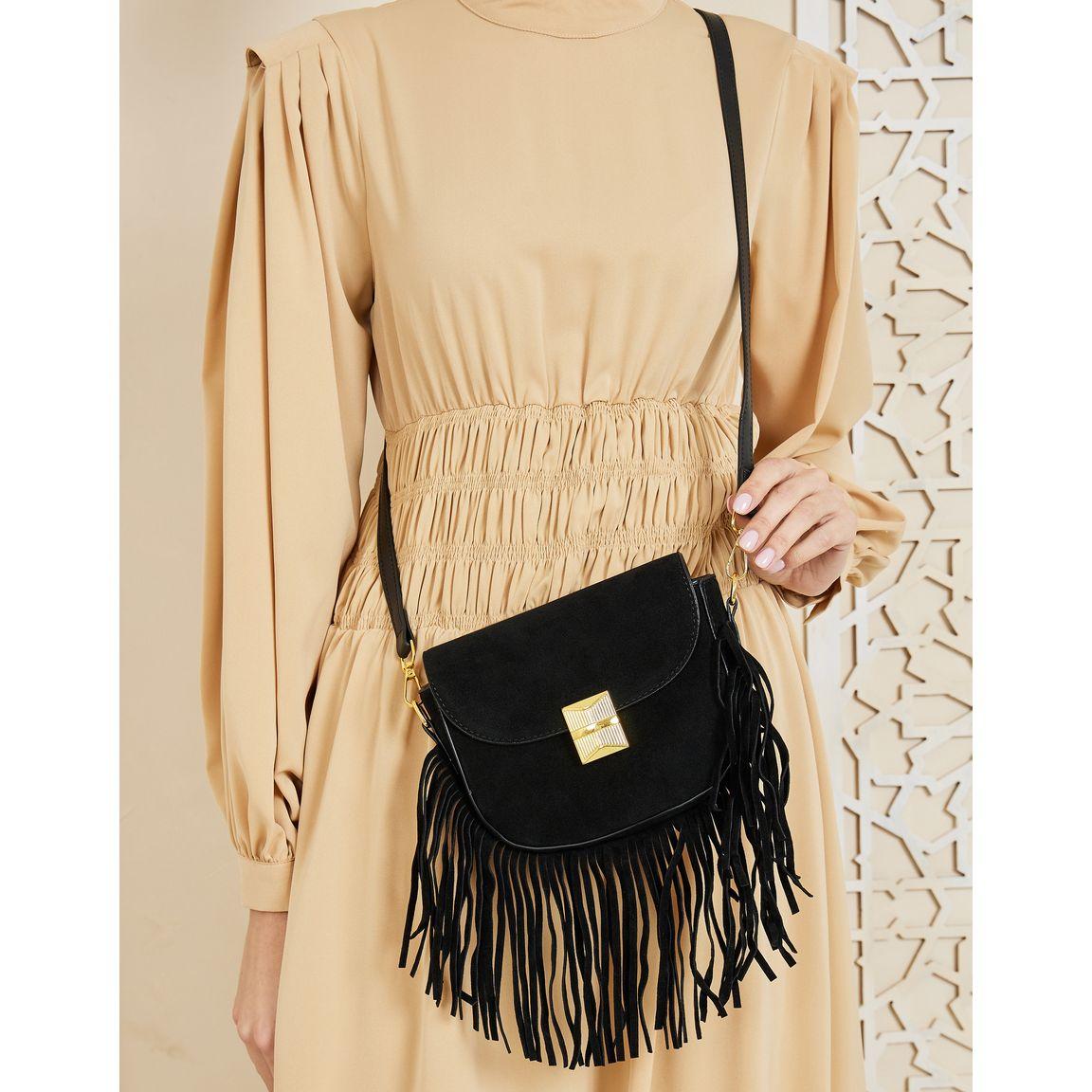 شنطة سادل بمشبك غلق مع شراشيب-women-bagsandwallets-handbags-image-3