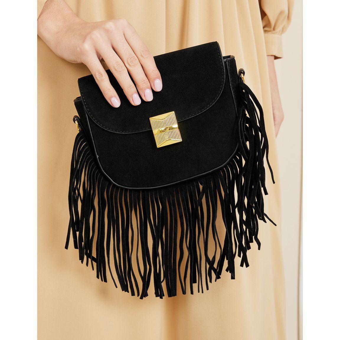 شنطة سادل بمشبك غلق مع شراشيب-women-bagsandwallets-handbags-image-4