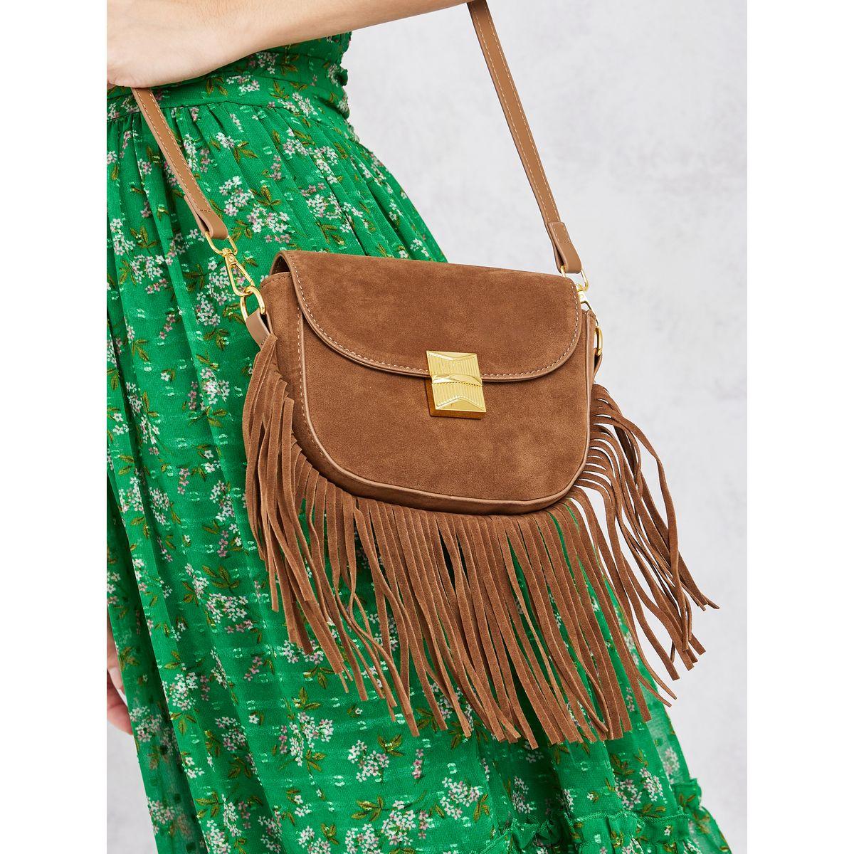 Styli Faux Leather Tassel Detail Saddle Bag-women-bagsandwallets-handbags-image-3