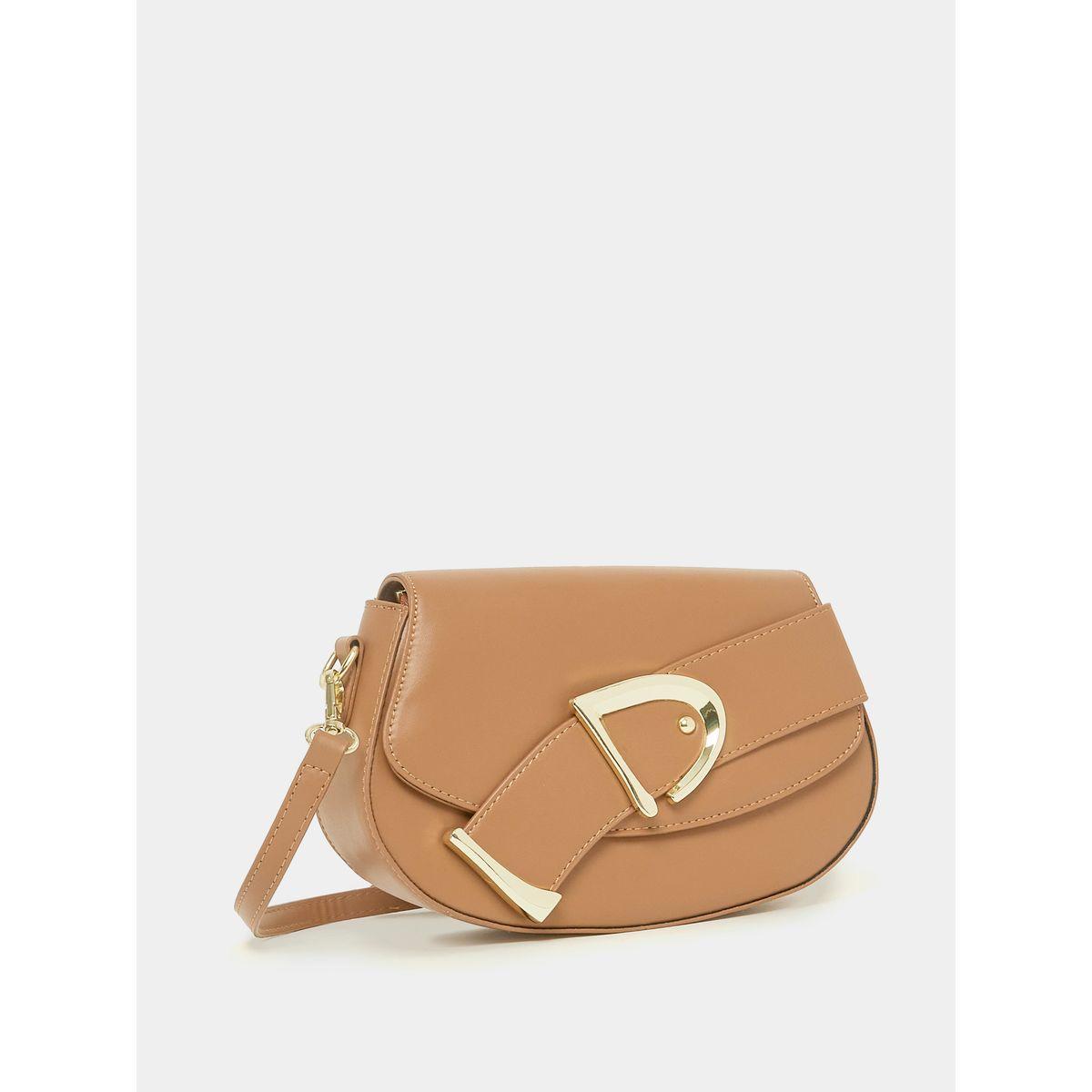 Styli Belted Detail Flap Button Closure Handbag-women-bagsandwallets-handbags-image-1