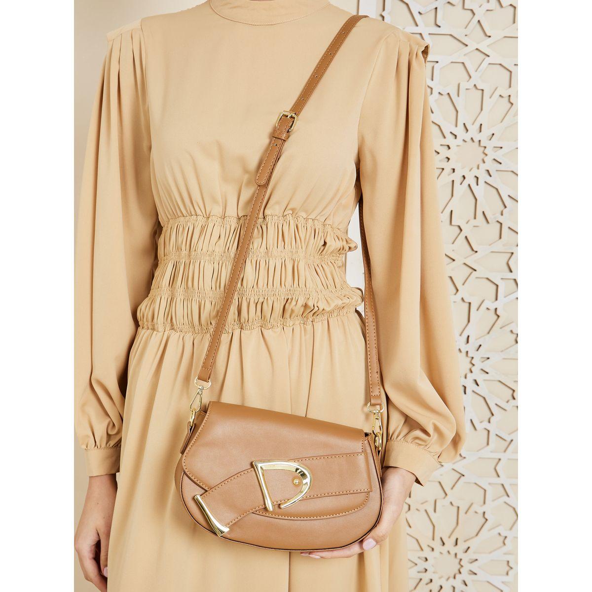 Styli Belted Detail Flap Button Closure Handbag-women-bagsandwallets-handbags-image-2