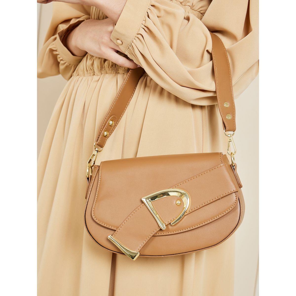 Styli Belted Detail Flap Button Closure Handbag-women-bagsandwallets-handbags-image-4