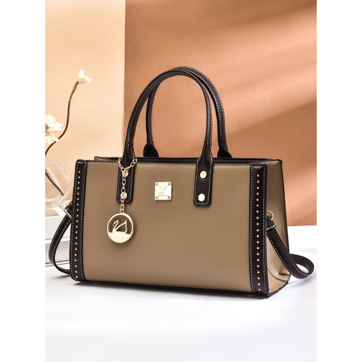 Styli Badge Detail Top Handle Handbag-women-bagsandwallets-handbags-image-1
