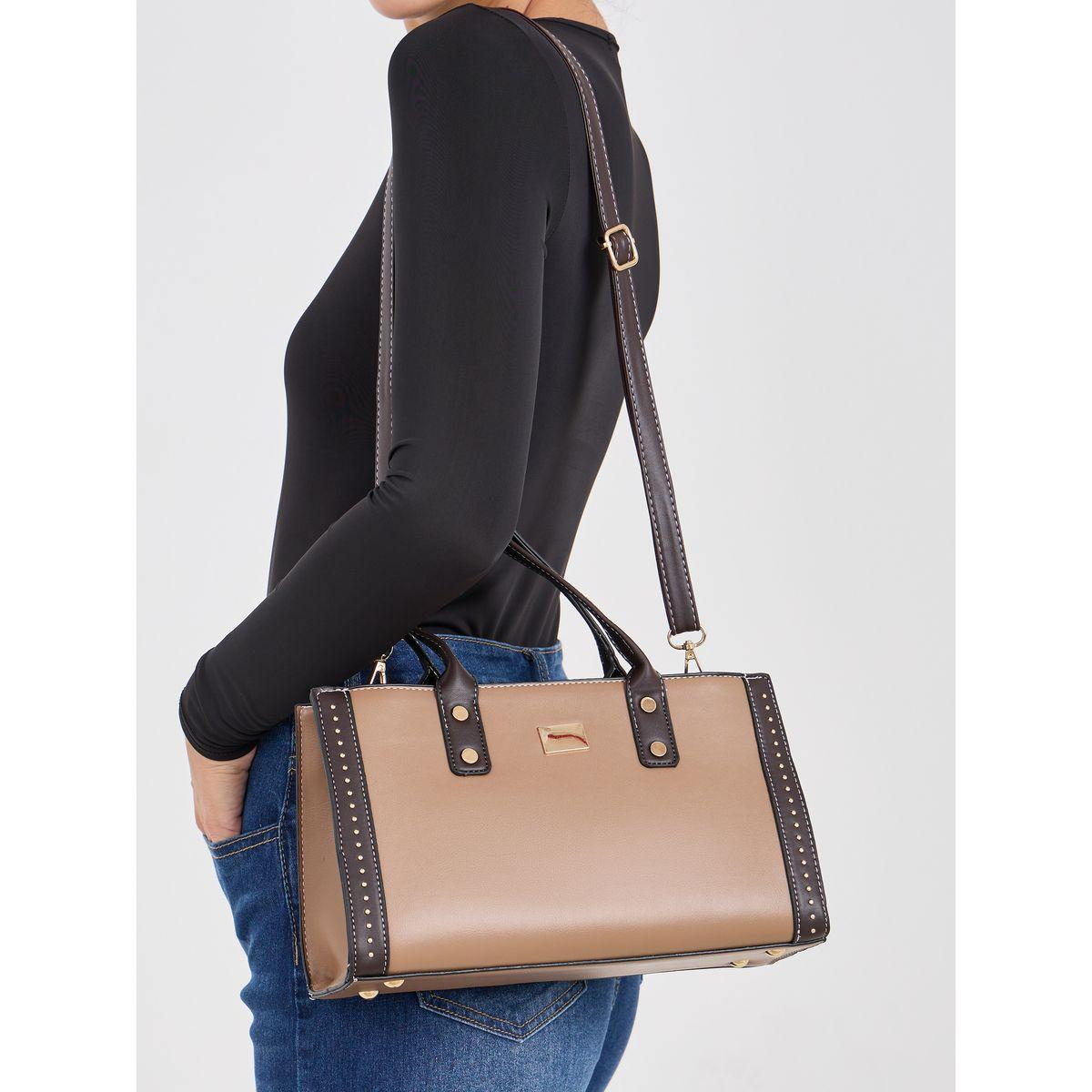 Styli Badge Detail Top Handle Handbag-women-bagsandwallets-handbags-image-2