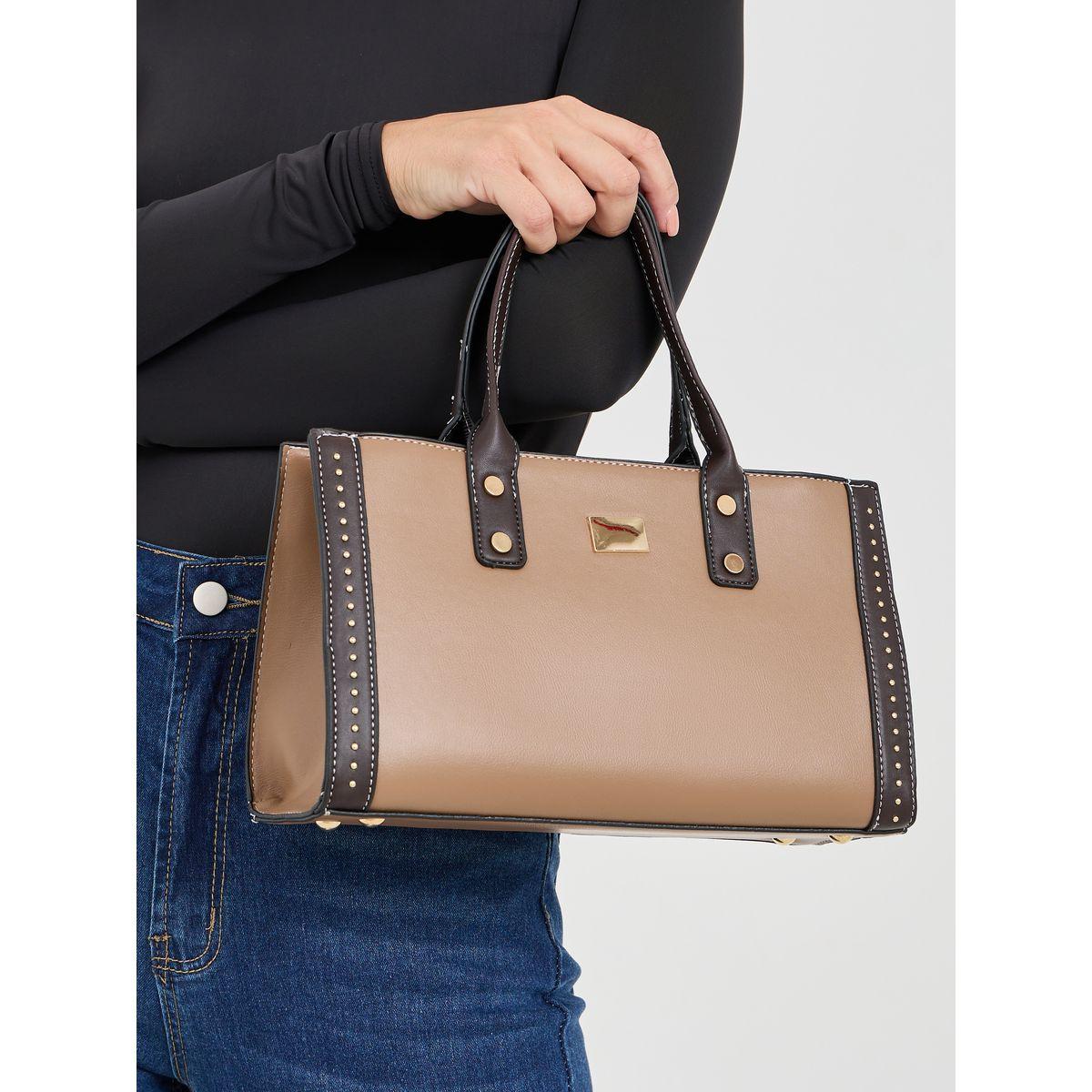 Styli Badge Detail Top Handle Handbag-women-bagsandwallets-handbags-image-3