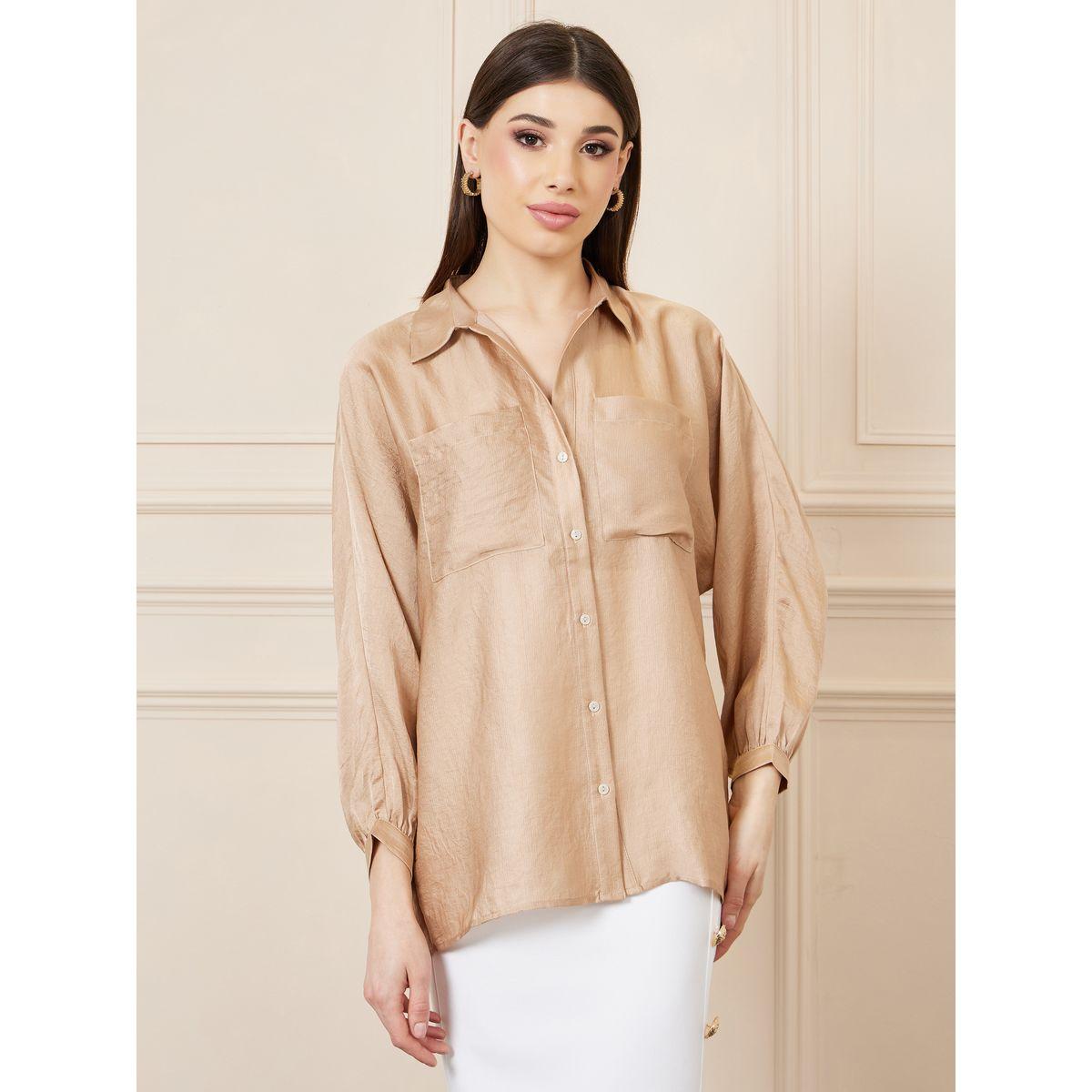 Styli Double Pocket Detail Regular Fit Shirt-women-clothing-shirtsandblouses-shirts-image-2