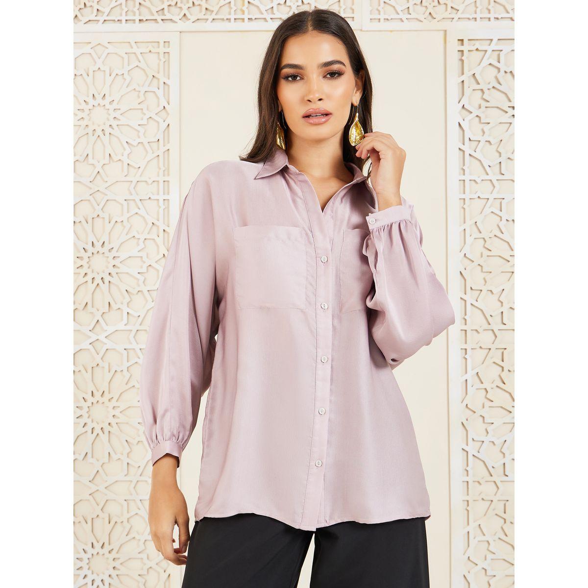 Styli Double Pocket Detail Balloon Sleeve Shirt-women-clothing-shirtsandblouses-shirts-image-2