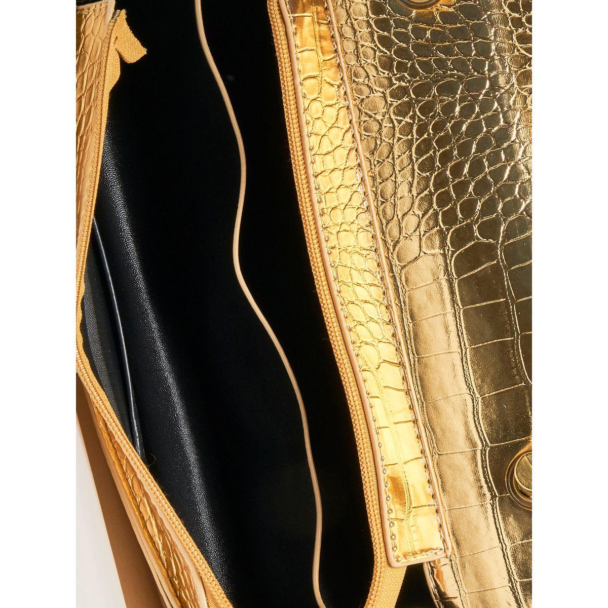 Styli Textured Flap Over Rectangle Bag with Push Lock-women-bagsandwallets-handbags-image-5