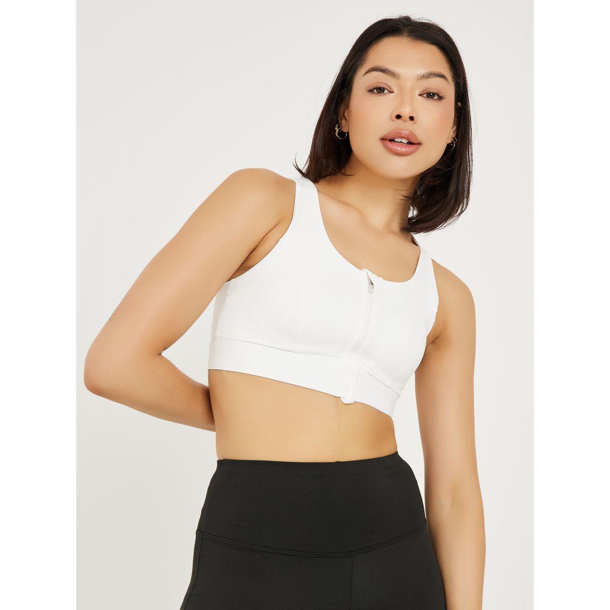Styli Active Front Zip Stitch Detail Peep Racerback Firm Support Sports Bra-women-clothing-sportswearandactivewear-sportsbras-image-3