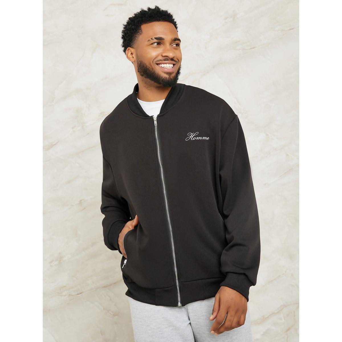 Styli Limited Slogan Print Jacket with Zip Pockets-men-clothing-jacketsandblazers-jackets-image-1
