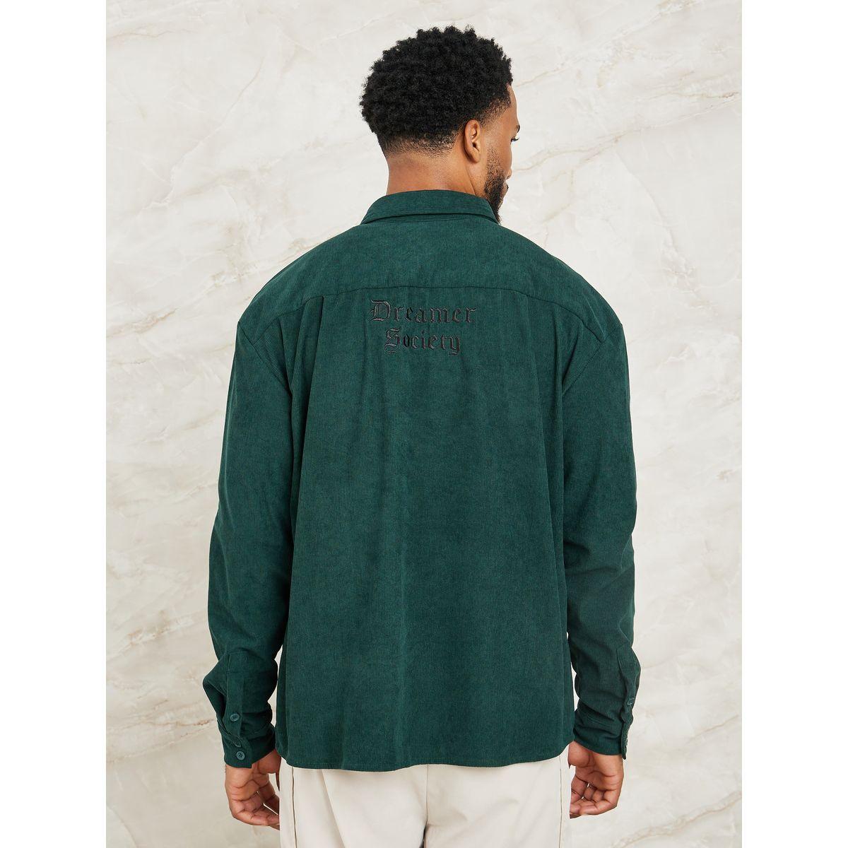 Styli Limited Embroidered Detail Relaxed Fit Corduroy Shirt-men-clothing-shirts-image-5