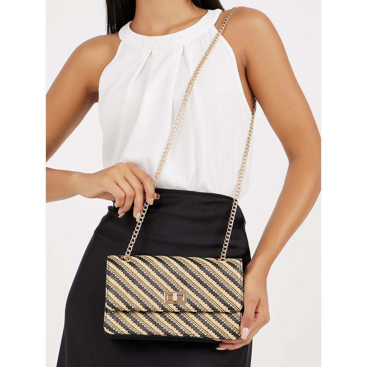 Styli Contrast Line Design Bag with Chain Strap-women-bagsandwallets-handbags-image-2