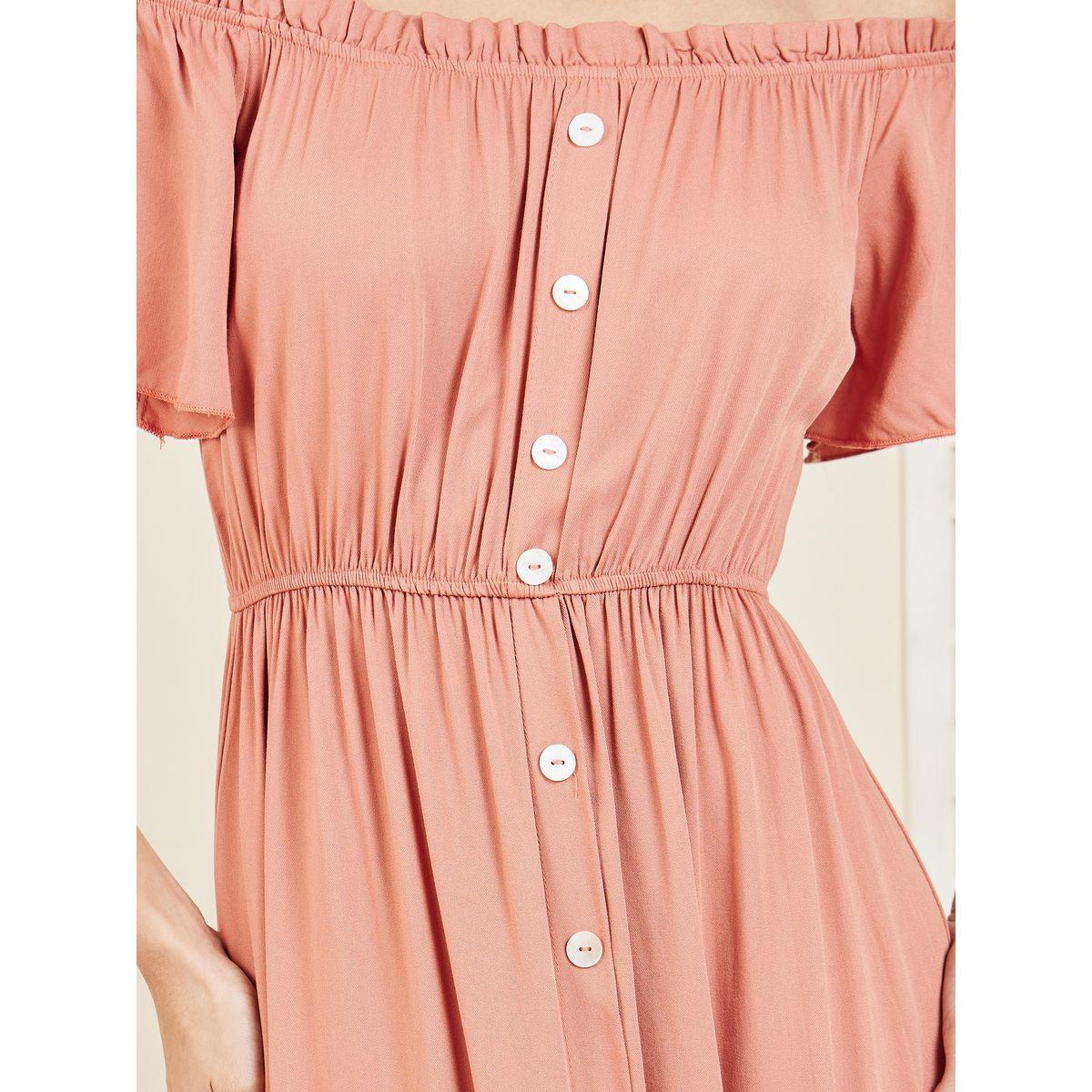 Styli Button Detail Off Shoulder Midi Dress-women-clothing-dresses-image-3