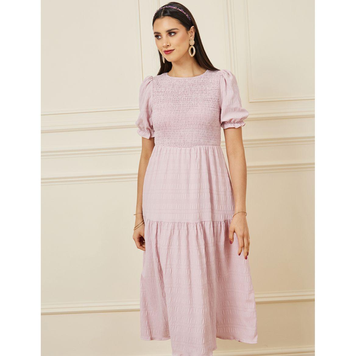فستان ميدي بأكمام قصيرة-women-clothing-dresses-image-2
