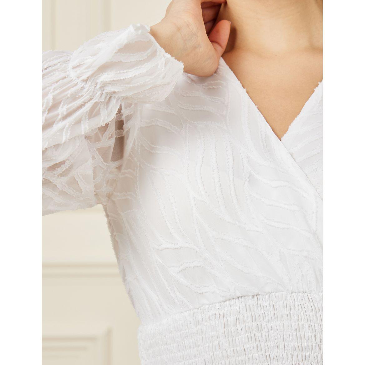 Styli Self Design A-Line Midi Dress with Slit Detail-women-clothing-dresses-image-3