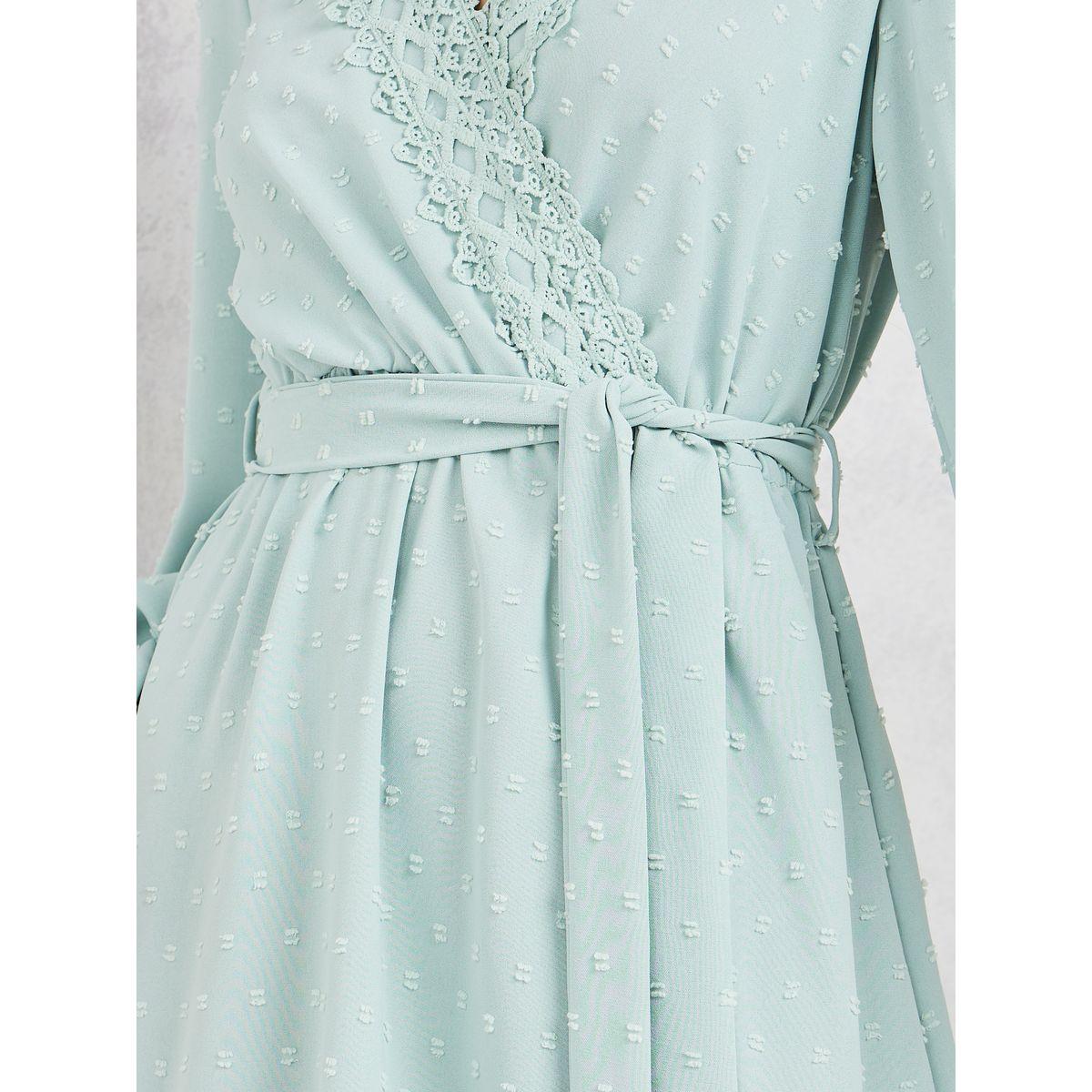 فستان ميدي بكسرات وحزام خصر-women-clothing-dresses-image-3