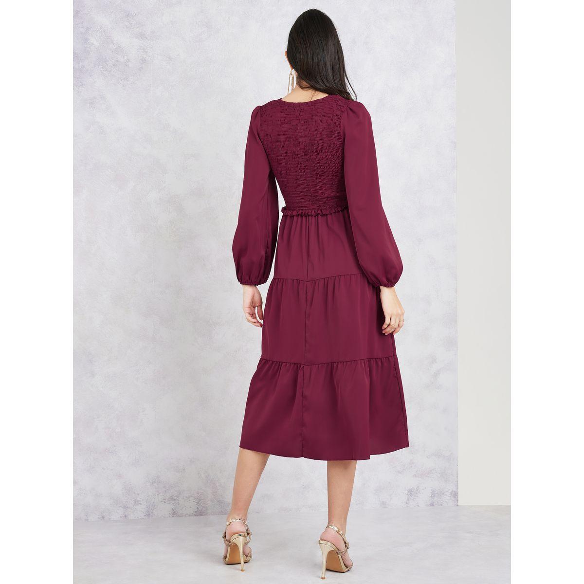 فستان ميدي مزين بكسرات-women-clothing-dresses-image-4