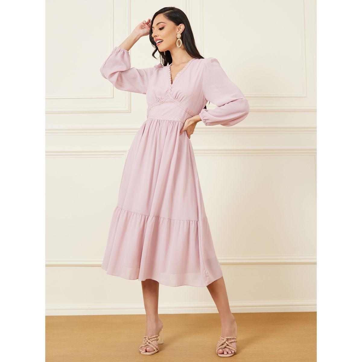 Styli Lace Detail Tiered A-Line Midi Dress-women-clothing-dresses-image-1