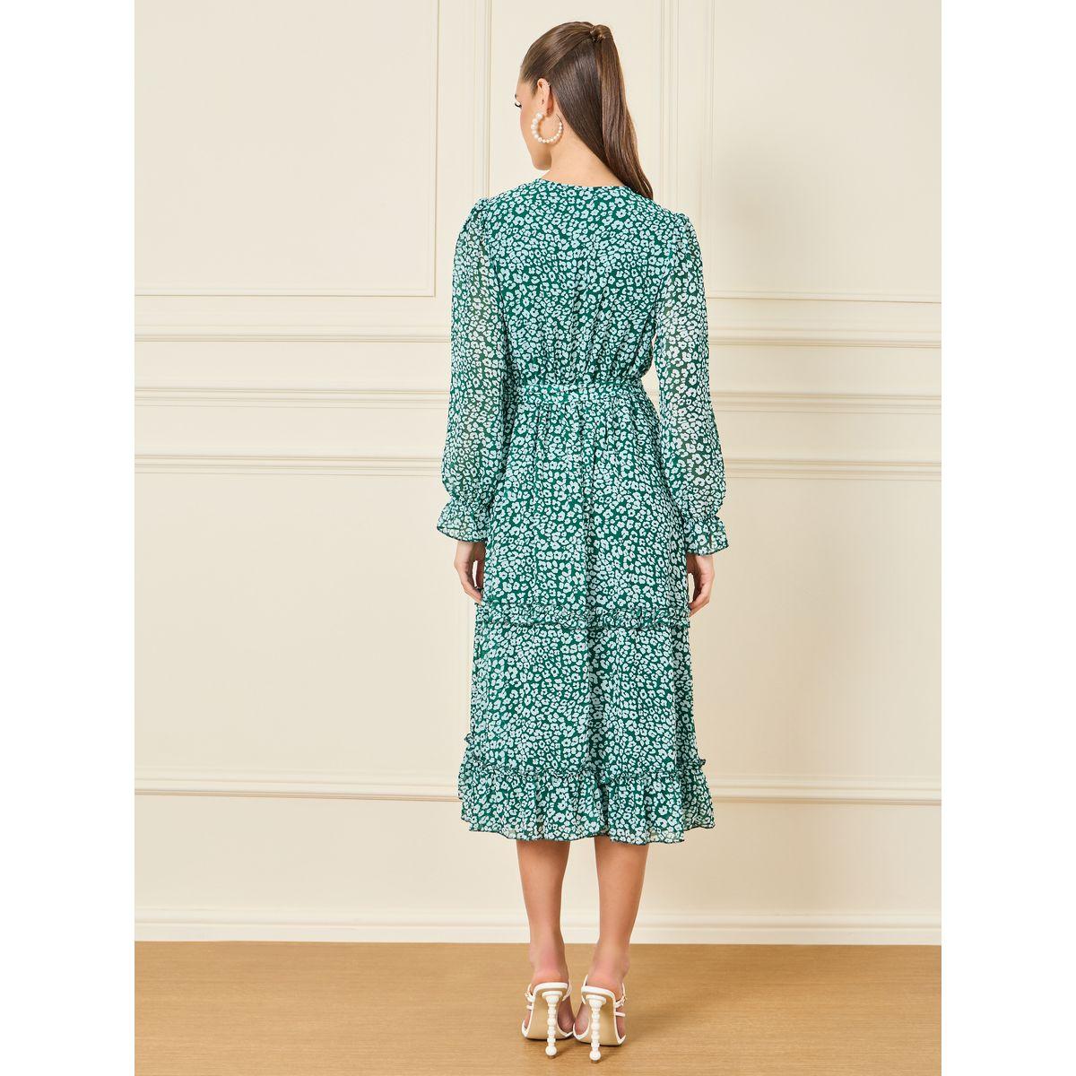 Styli Printed Tiered Midi Dress with Long Sleeves-women-clothing-dresses-image-4