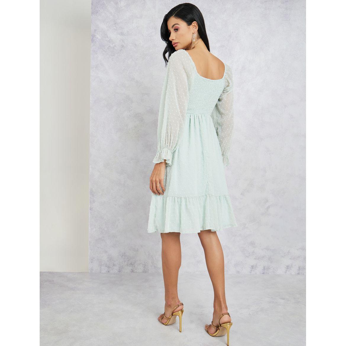 فستان بطول الركبة واكمام طويلة-women-clothing-dresses-image-4