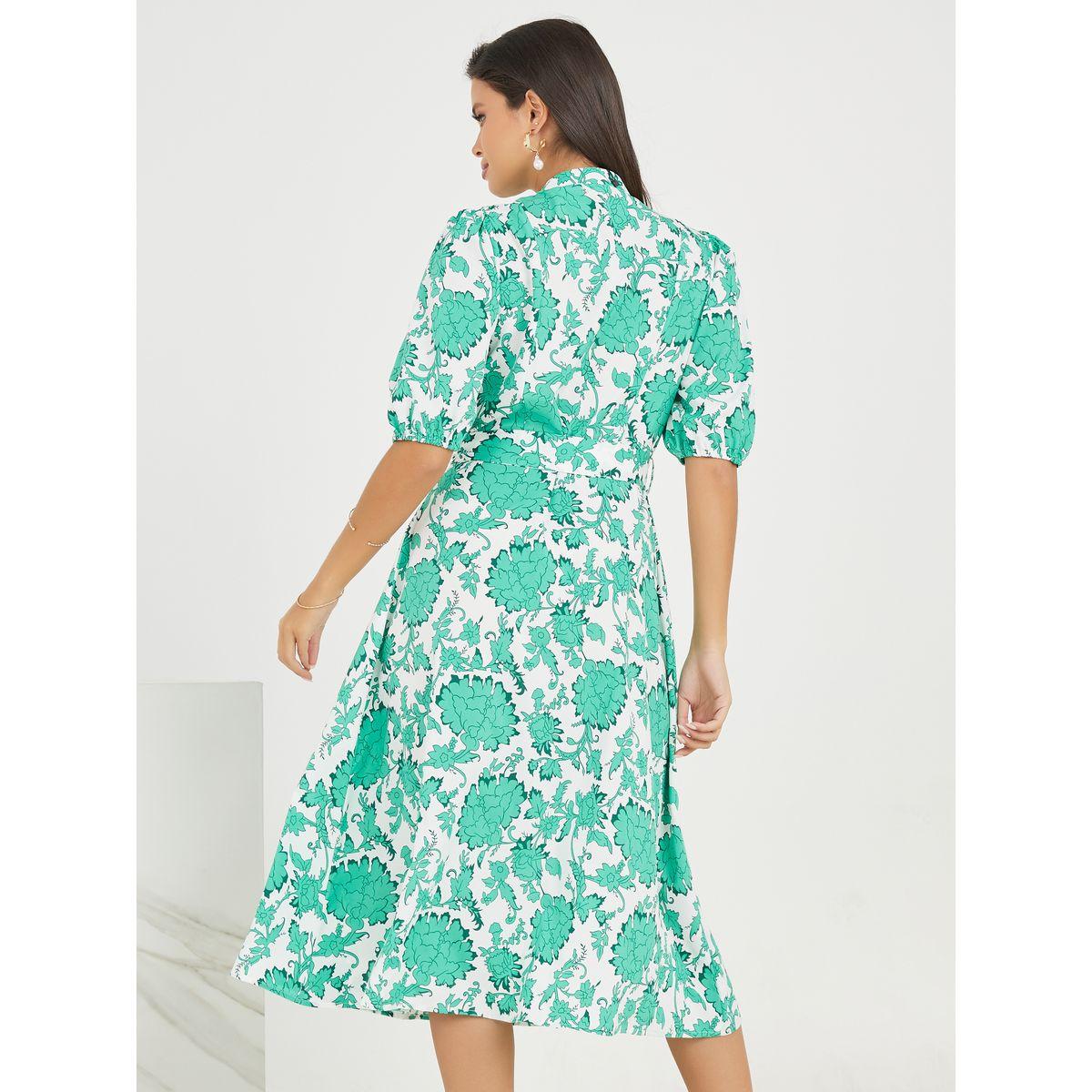 Styli Floral Print High Neck A-Line Midi Dress-women-clothing-dresses-image-4