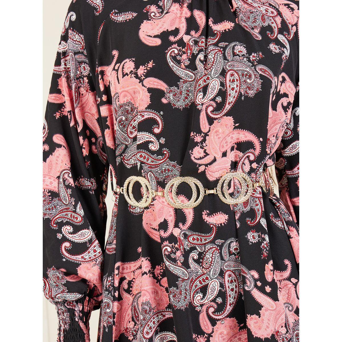 فستان ميدي بحافة غير متماثلة الطول-women-clothing-dresses-image-3