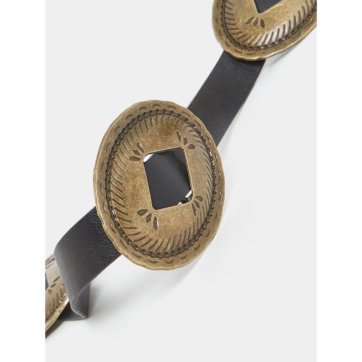 Styli Textured Metal Coin Belt-women-clothingaccessories-belts-image-2