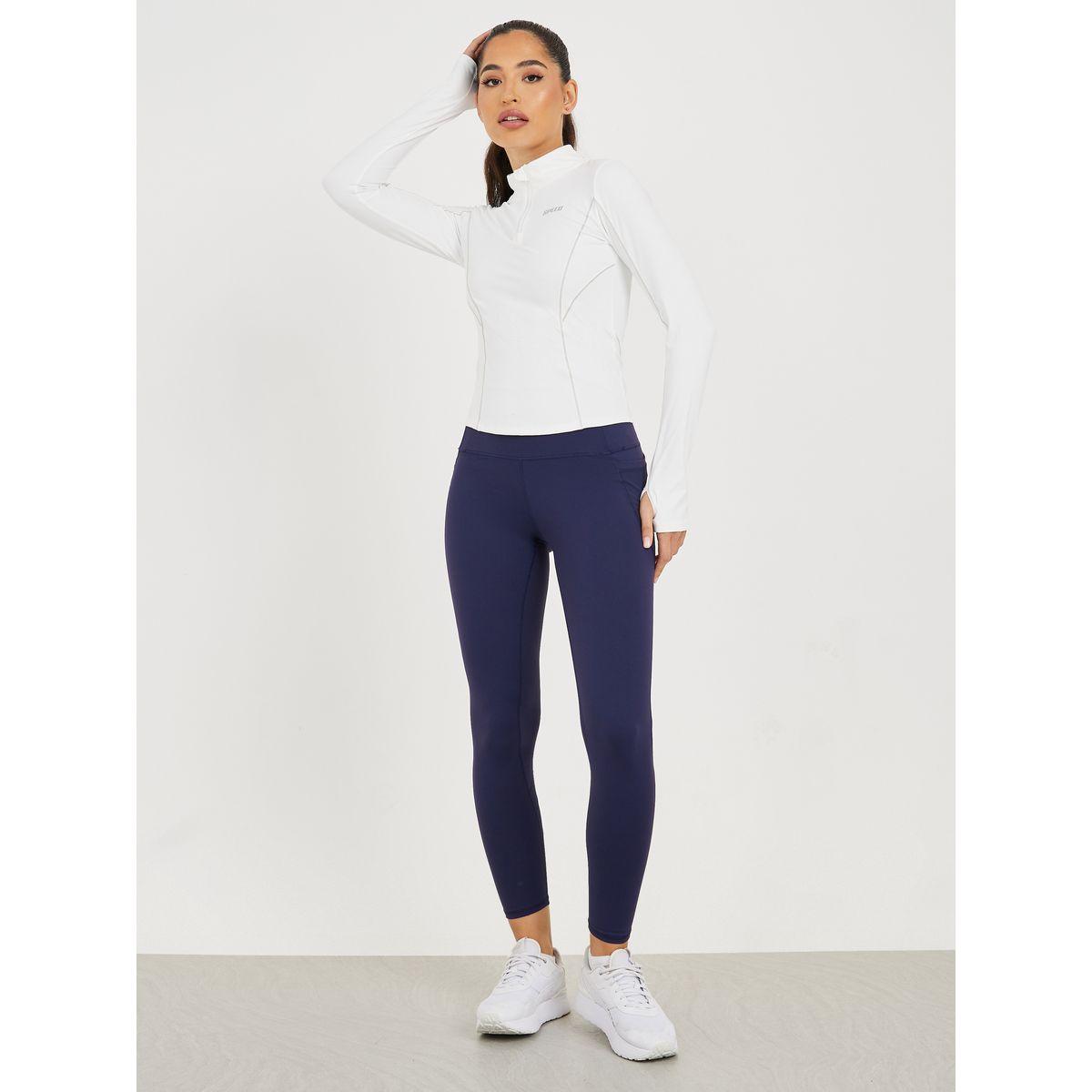 Styli Active Broad Waist Calf Mesh Insert Leggings-women-clothing-sportswearandactivewear-bottoms-image-1
