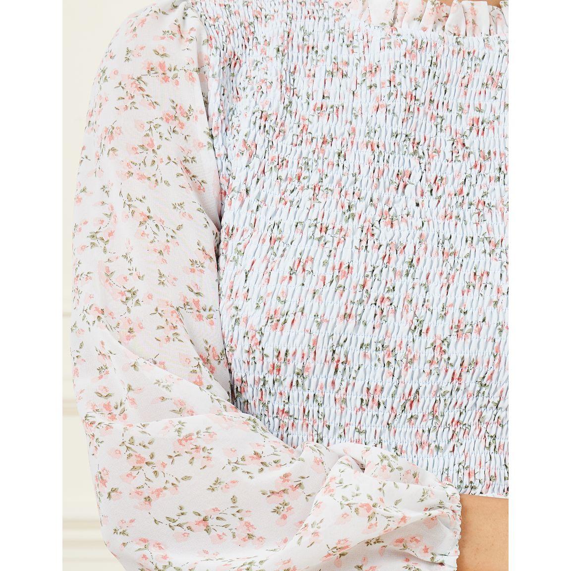 فستان ميدي بكسرات وطبعات زهور صغيرة-women-clothing-dresses-image-3