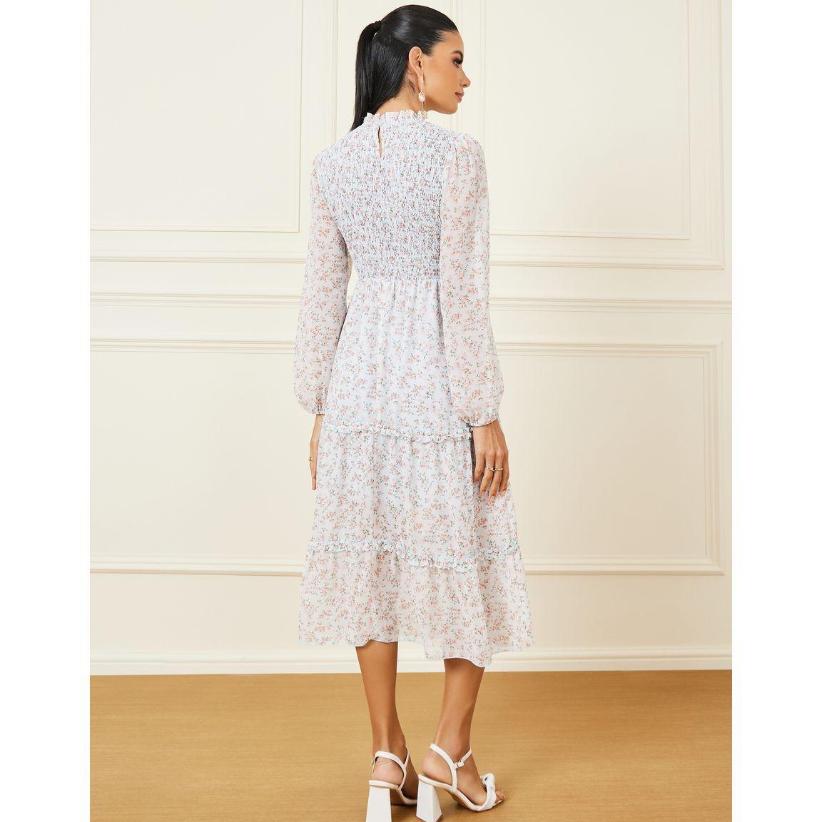فستان ميدي بكسرات وطبعات زهور صغيرة-women-clothing-dresses-image-4