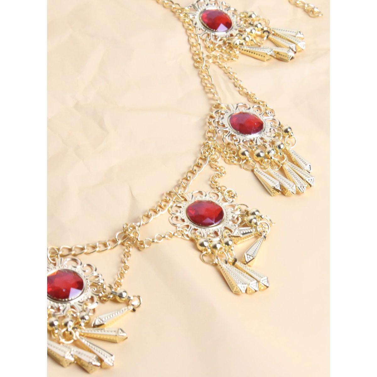 Styli Gemstone & Metal Tassel Chain Belt-women-clothingaccessories-belts-image-2