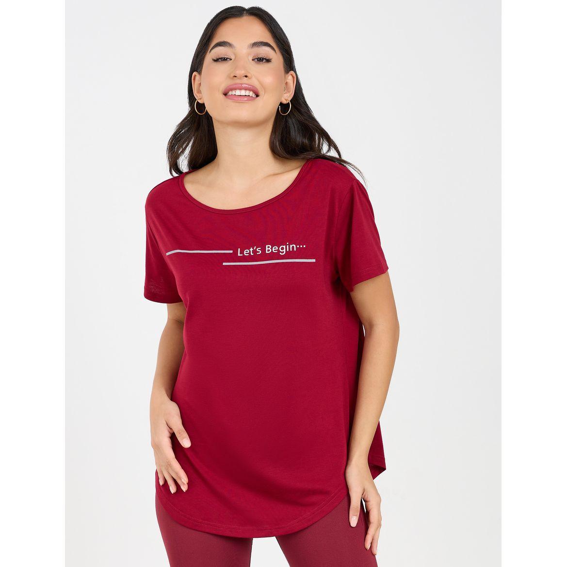 Styli Active Slogan Print Loose Yoga Top-women-clothing-sportswearandactivewear-tshirtsandvests-image-1