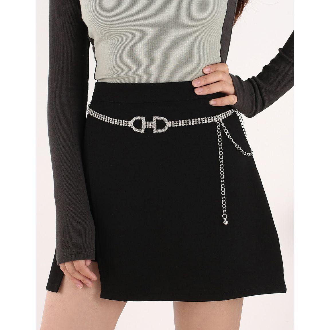 Styli Embellished Chain Drop Belt with Lobster Clasp Closure-women-clothingaccessories-belts-image-4