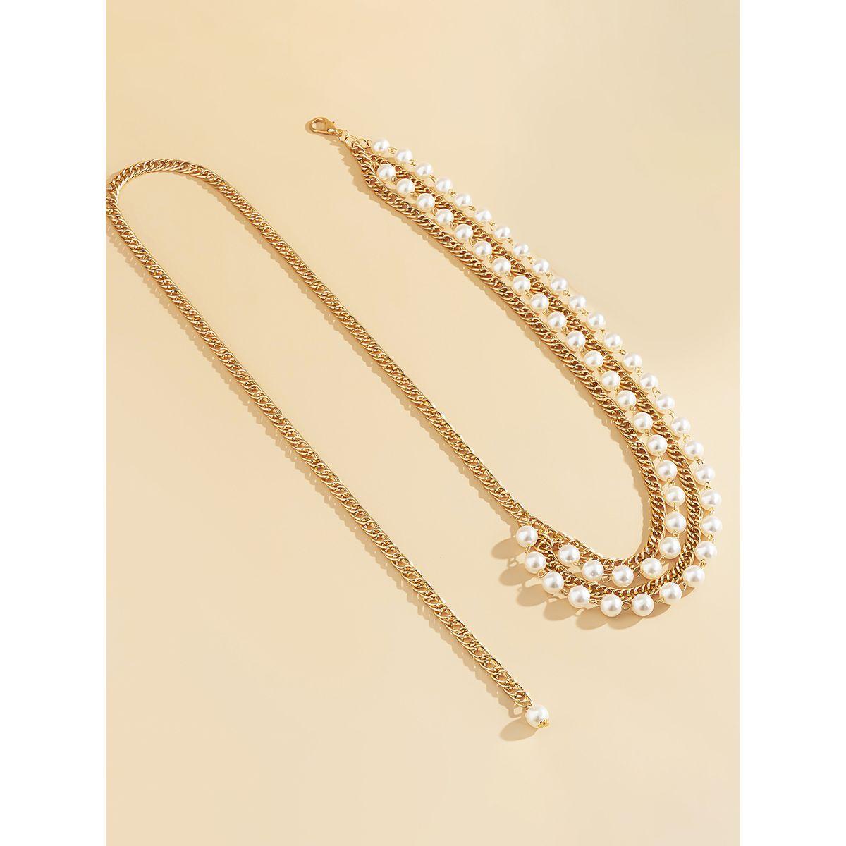 Styli Embellished Layered Faux Peal Belt-women-clothingaccessories-belts-image-3