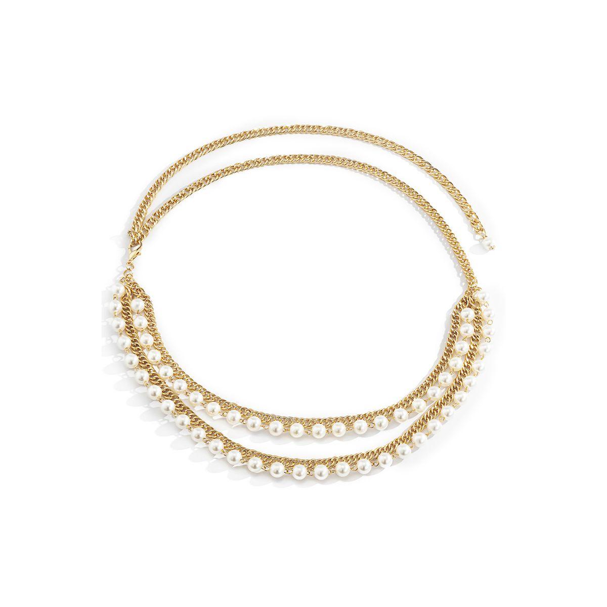 Styli Embellished Layered Faux Peal Belt-women-clothingaccessories-belts-image-4