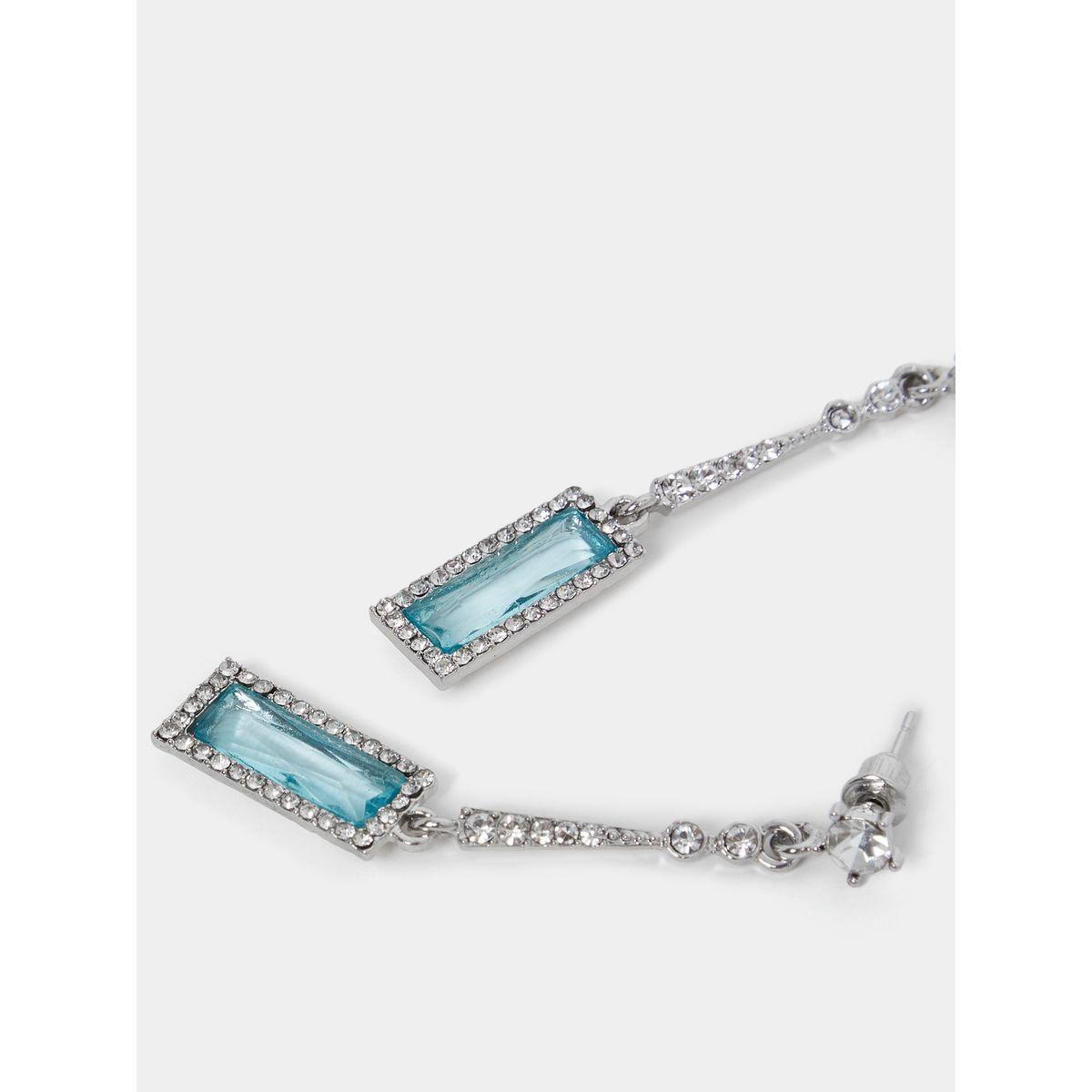 Styli Embellished Faux Gemstone Earrings-women-watchesandjewellery-jewellery-earrings-image-2