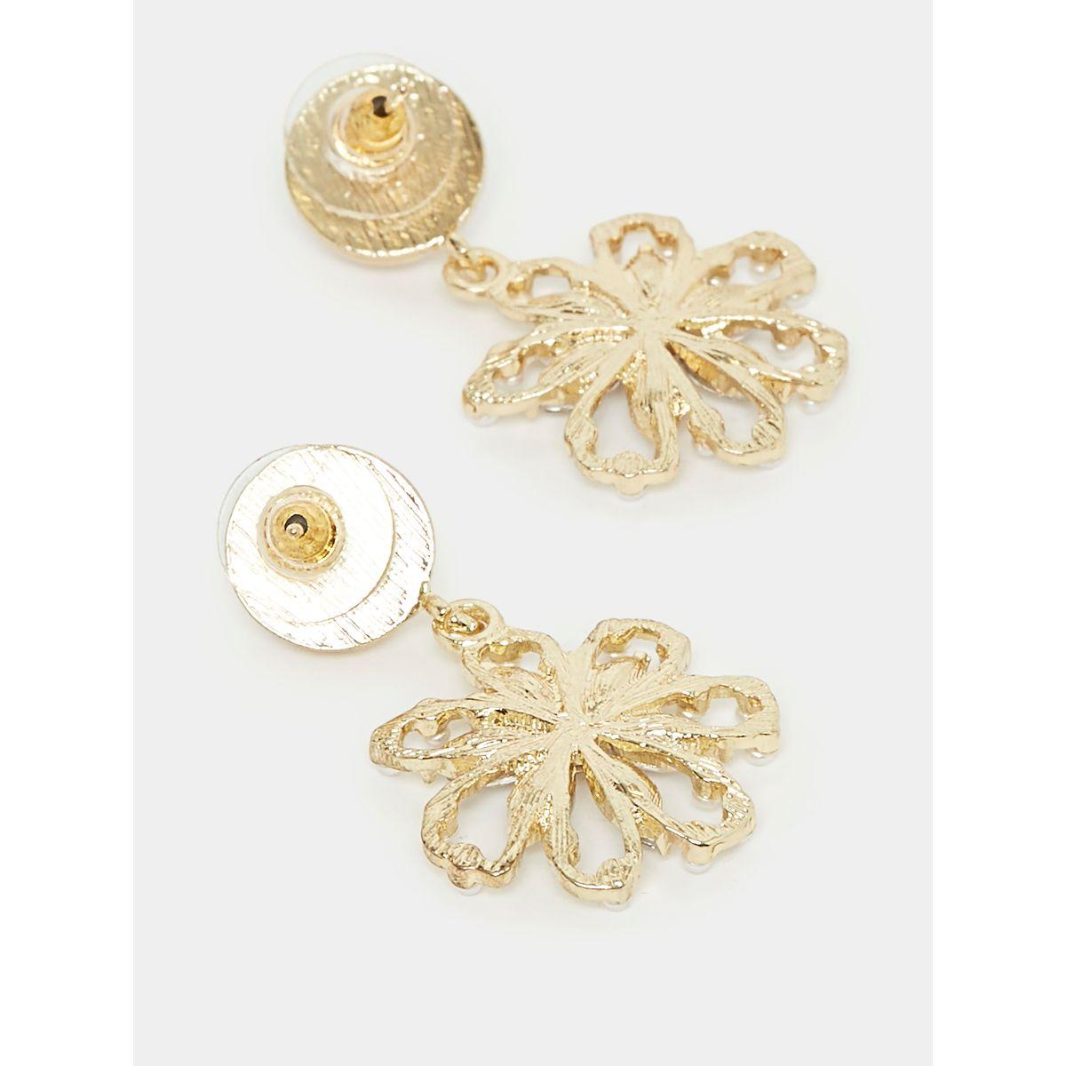 Styli Pearl Rhinestone Dangle Earrings-women-watchesandjewellery-jewellery-earrings-image-3