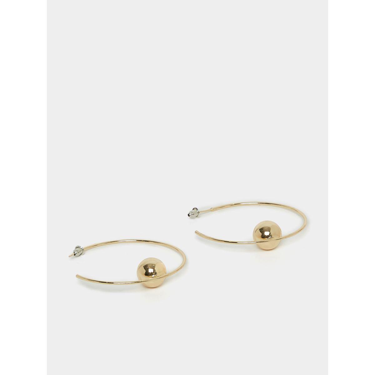 Styli Big Ball Design Hoop Earrings-women-watchesandjewellery-jewellery-earrings-image-1