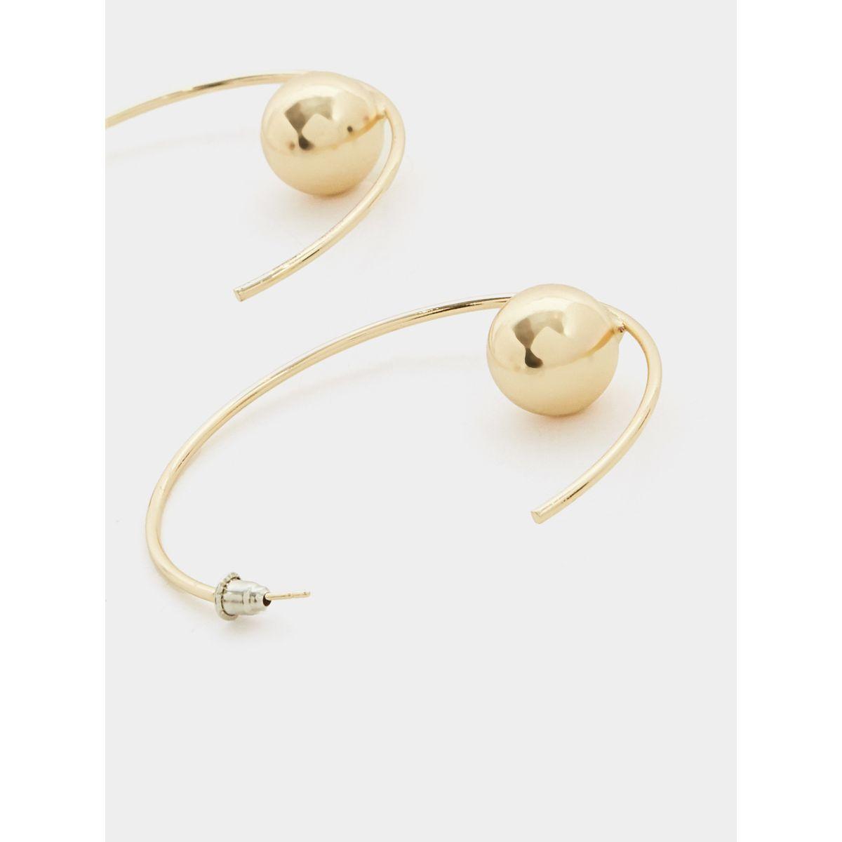 Styli Big Ball Design Hoop Earrings-women-watchesandjewellery-jewellery-earrings-image-4