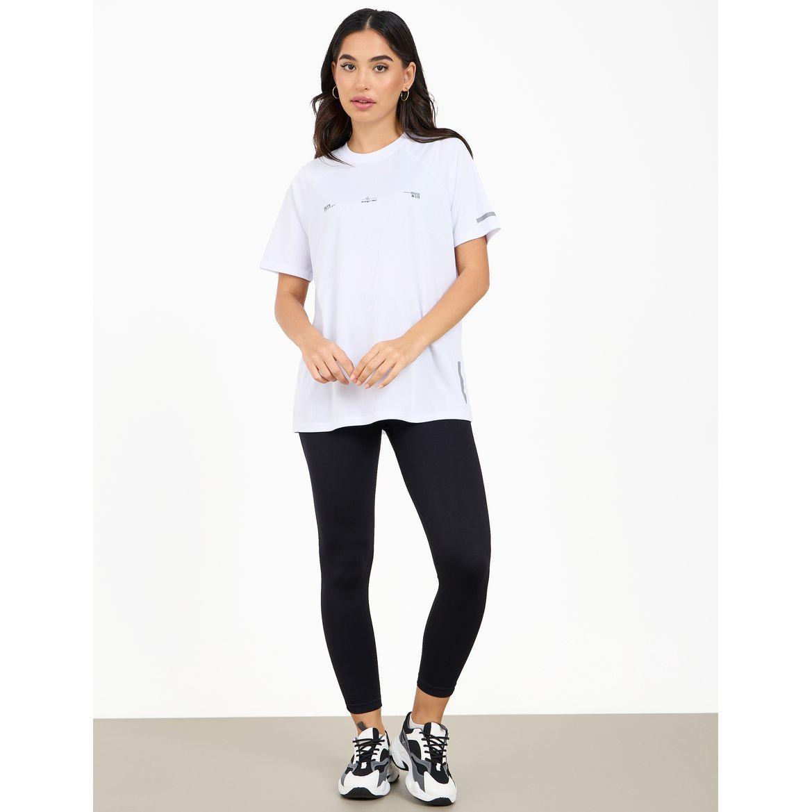 Styli Active Multi Text Print & Reflective Stripe Detail Loose Top-women-clothing-sportswearandactivewear-tshirtsandvests-image-2