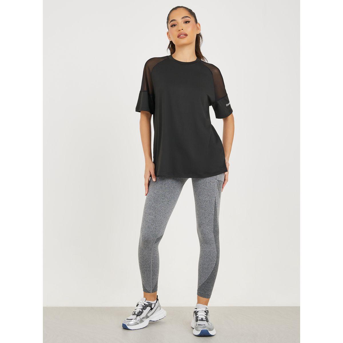 Styli Active Sleeves & Back Mesh Insert Reflective Stripe Detail Top-women-clothing-sportswearandactivewear-tshirtsandvests-image-2