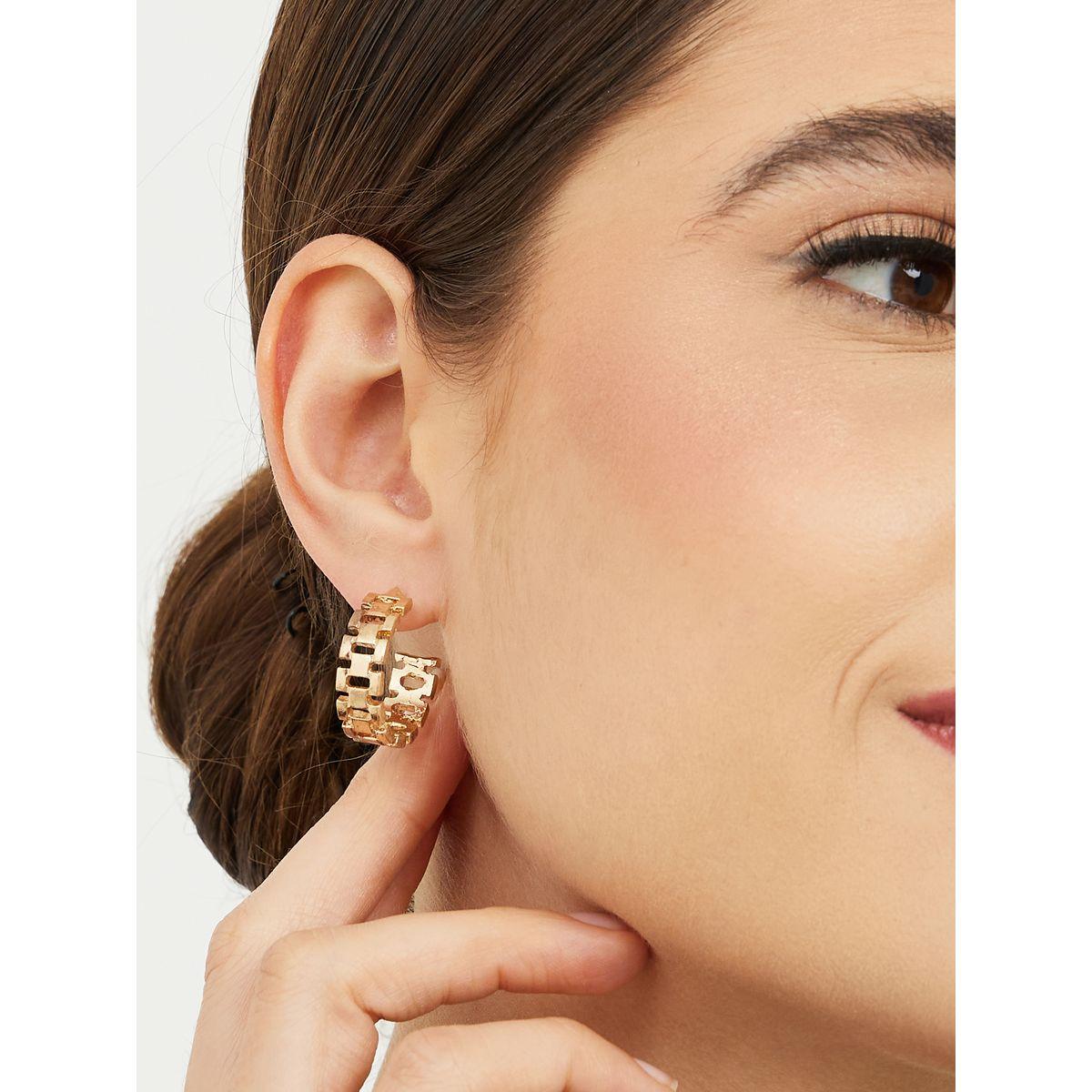 Styli Set of 6 - Metal Texture Hook Earrings-women-watchesandjewellery-jewellery-earrings-image-2