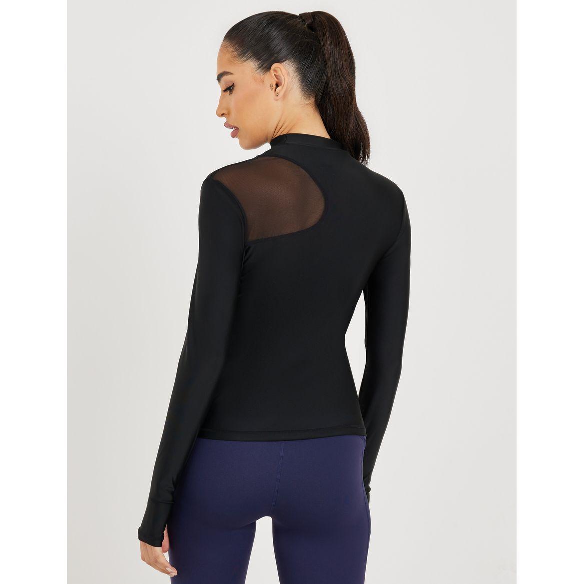 بلوزة بكتف واحد وتفاصيل شبكية-women-clothing-sportswearandactivewear-tshirtsandvests-image-4