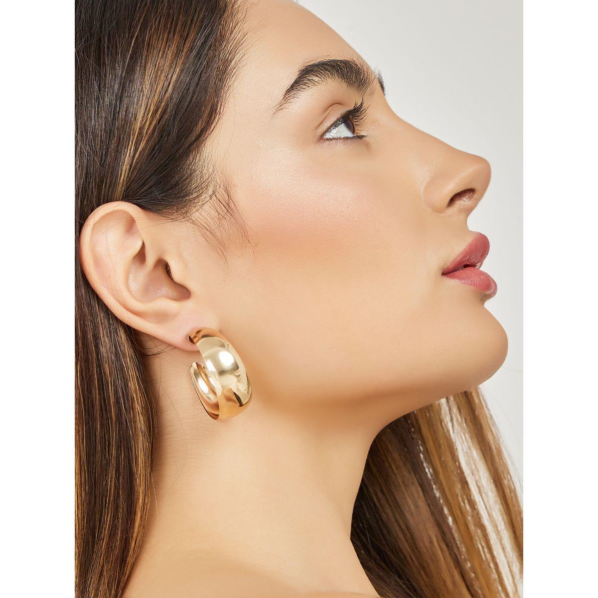 Styli Set of 3 - Metal Texture Chunky Hoop Earrings-women-watchesandjewellery-jewellery-earrings-image-4