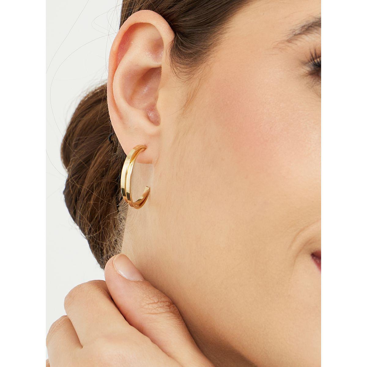 Styli Set of 6 - Textured Metal Hoop Earrings-women-watchesandjewellery-jewellery-earrings-image-2