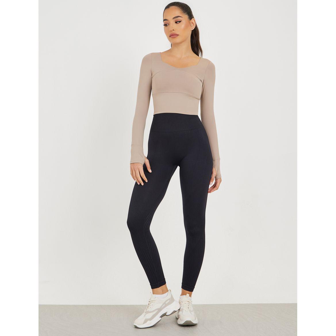 Styli Active Textured Panel Leggings-women-clothing-sportswearandactivewear-bottoms-image-1