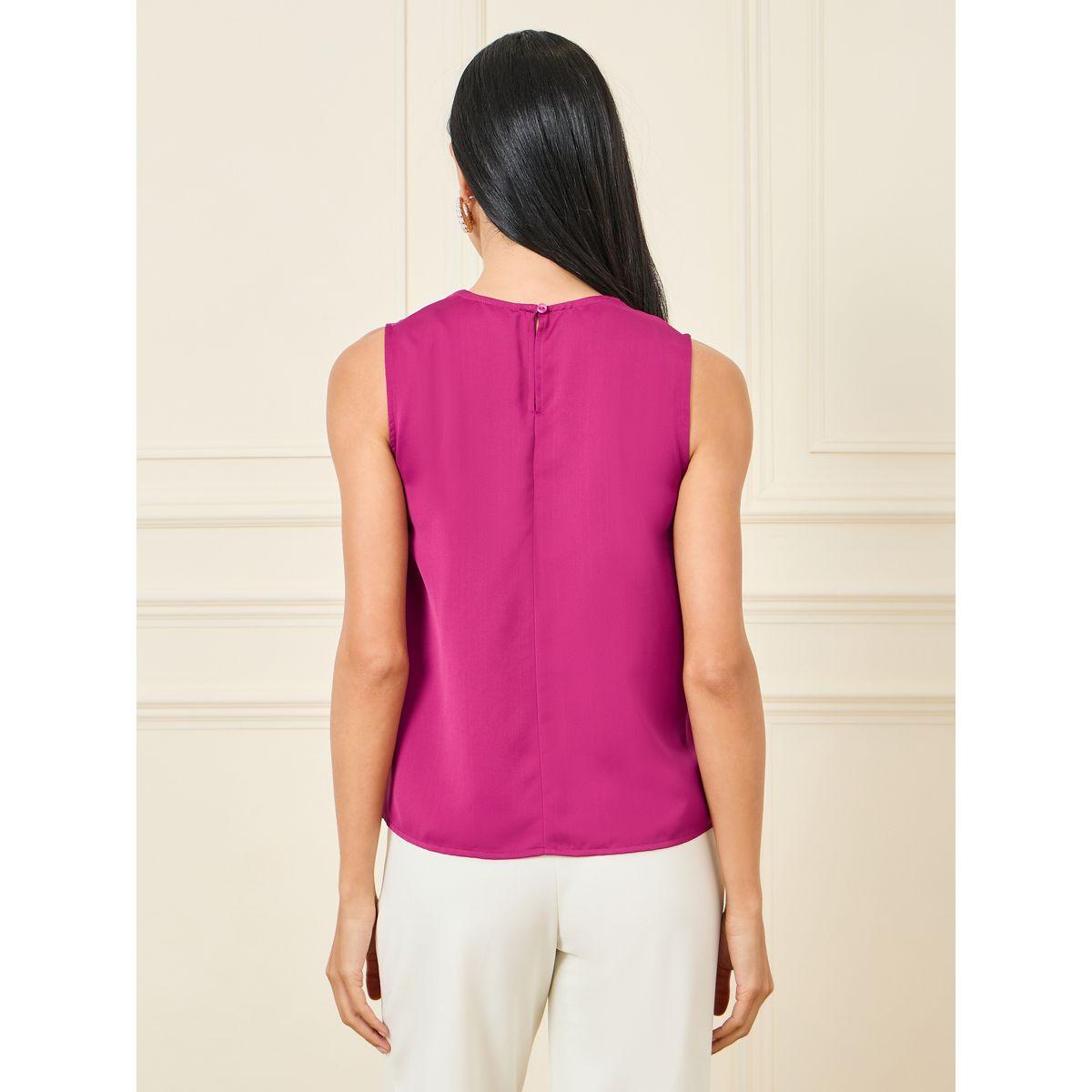 بلوزة ساتان بلا اكمام وياقة منسدلة-women-clothing-shirtsandblouses-blouses-image-5