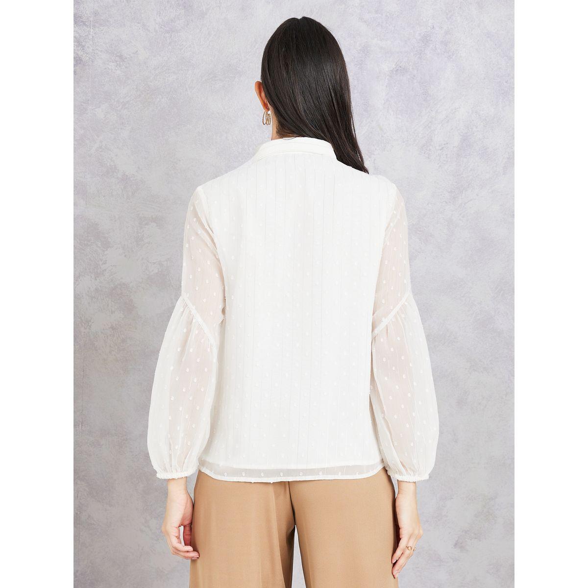 Styli Dobby Long Sleeves Collared Shirt-women-clothing-shirtsandblouses-shirts-image-5